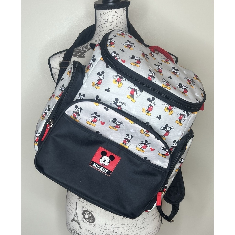 MICKEY MOUSE Diaper Bag 15-in Backpack Changing Pad Clear Pack Multi-Pocket NEW